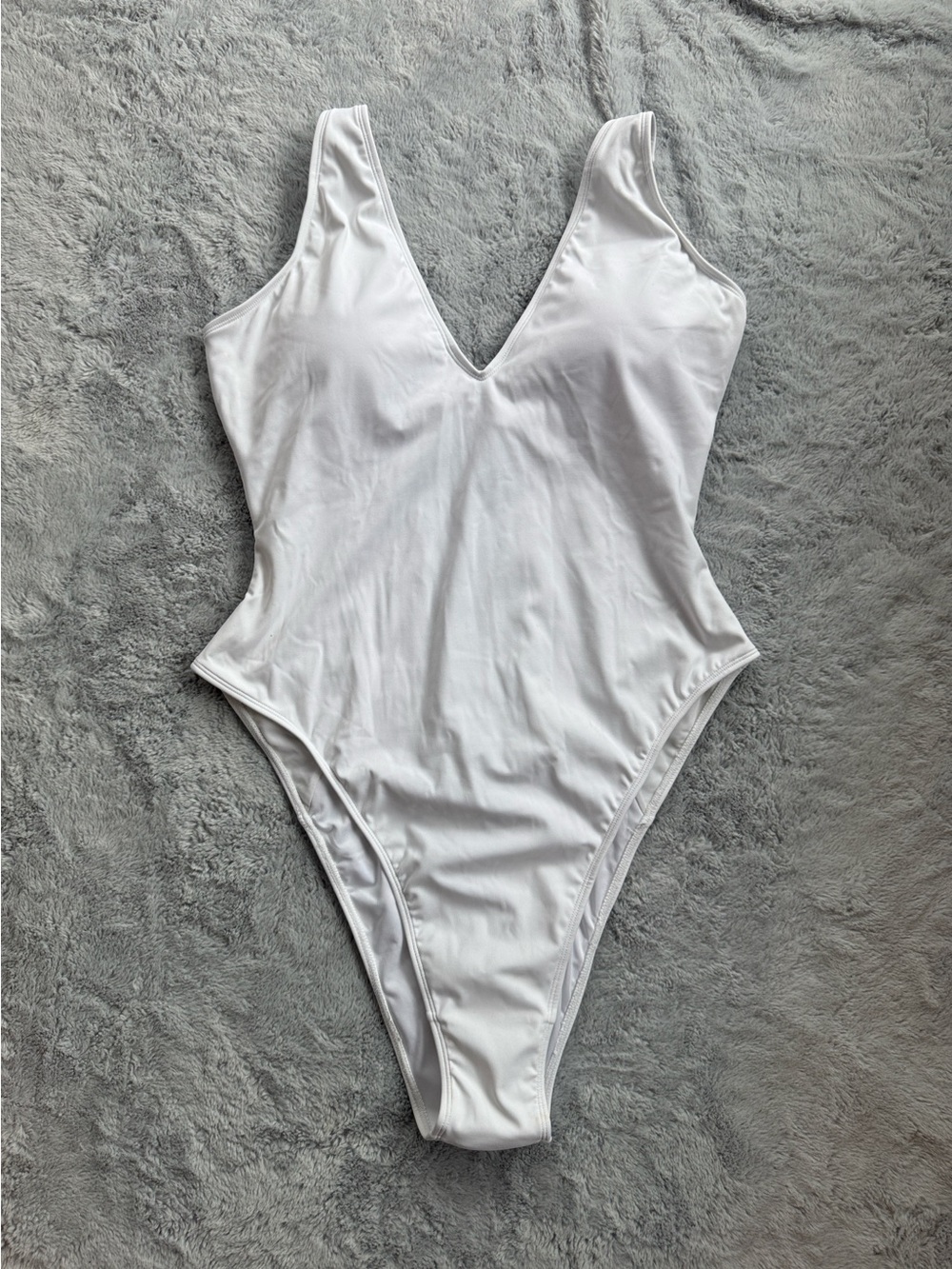 ТA3 Hi Cut Plungey NWOT Snatched Waist Lace Up Back Swimsuit White 2X X-Long